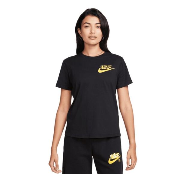 Women's Iconic Swoosh Logo The Nike Tee in Black, S - Picture 1 of 6